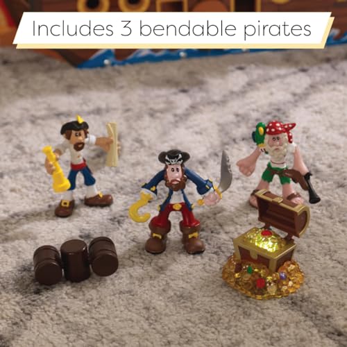 KidKraft Adventure Bound™: Wooden Pirate Ship Play Set with Lights and Sounds, Pirate Figures, 8 Pieces Included, Gift for Ages 3+