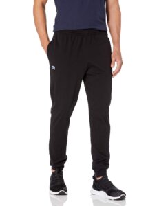 russell athletic men's jersey cotton joggers with pockets, black, large