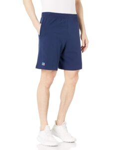 russell athletic mens russell athletic men's premium ringspun cotton with pockets casual shorts, navy, medium us