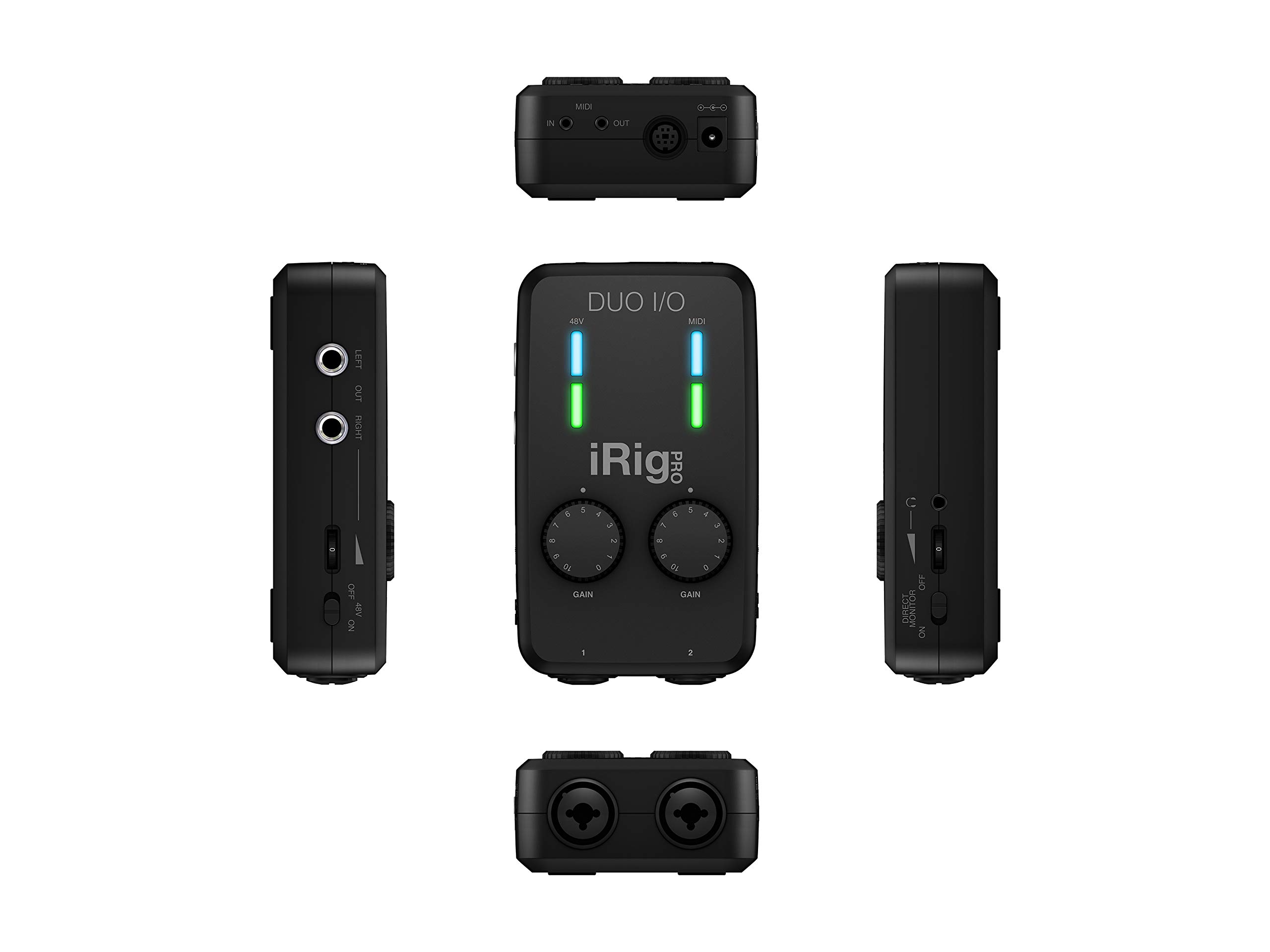 IK Multimedia iRig Pro Duo I/O USB audio interface, TRS balanced & headphones outputs, audio mixer to 24-bit, midi interface for music studio, recording, podcasting, streaming & social apps