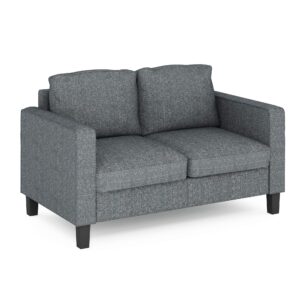 furinno bayonne modern upholstered loveseat/sofa couch for living room, gunmetal