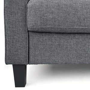 Furinno Bayonne Modern Upholstered Loveseat/Sofa Couch for Living Room, Gunmetal