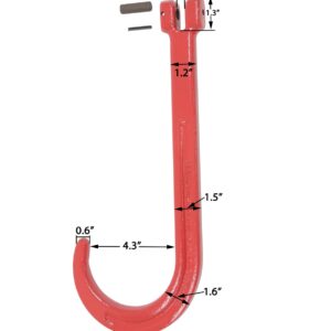 Mytee Products 15" Inch J Hook Heavy Duty Grade G80 Tow Axle Strap Wrecker Roll Back Clevis Load Limit 7100# (2 Pack)