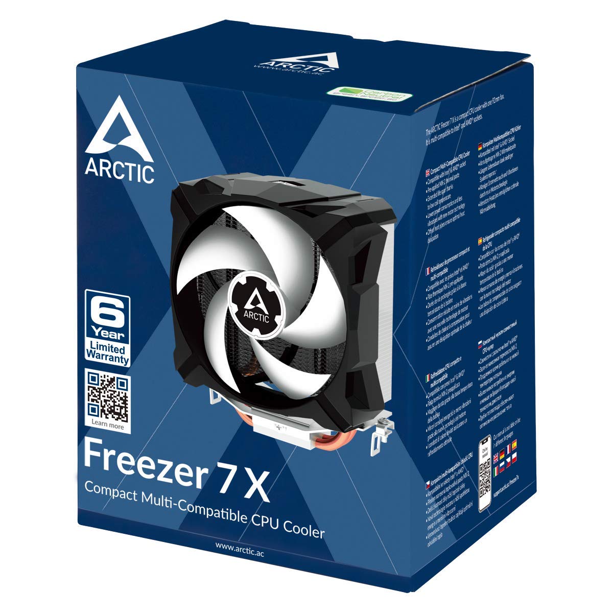 ARCTIC Freezer 7 X - Compact Multi-Compatible CPU Fan, 100 mm PWM CPU Air Cooler, Compatible with Intel & AMD Sockets, Intel LGA 1700, 300-2000 RPM (PWM Controlled), Pre-Applied MX-4 Thermal Paste