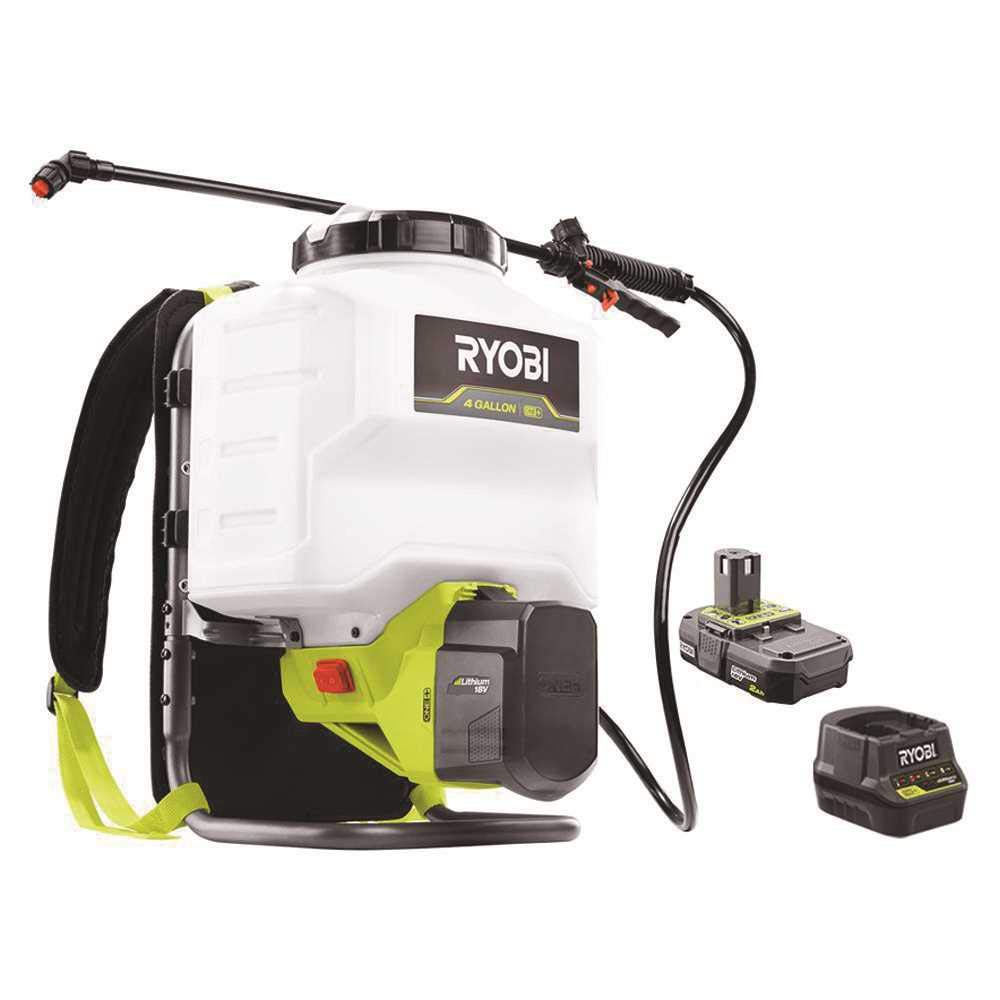 RYOBI ONE+ 18-Volt Lithium-Ion Cordless 4 Gal. Backpack Chemical Sprayer - 2.0Ah Battery and Charger Included