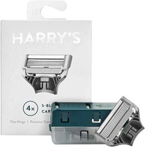 harry's german 5-klingen-patronen für rasierer, nachfüllpackung, präzisionstrimmer, flex hi, 4er-pack