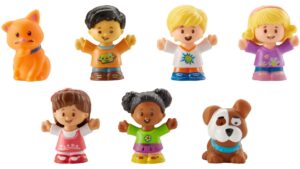 fisher-price little people friends & pets figure pack, set of 7 character figures for toddlers and preschool kids ages 1 to 5 years