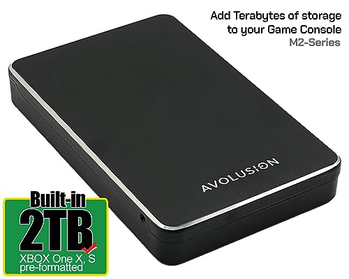 Avolusion M2 Series 2TB USB 3.0 Portable External Gaming Hard Drive (Compatible with Xbox One, Pre-Formatted) - 2 Year Warranty