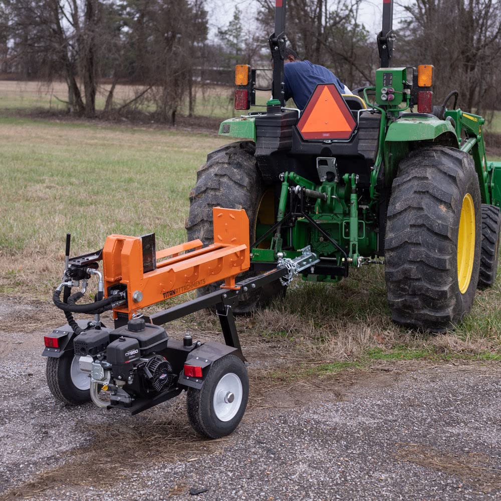 Titan Attachments 3 Point Tractor Drawbar Trailer Hitch Fits Category 1 Tractors, Quick Hitch Compatible, 8000 LB Towing Capacity, Towable Clevis Hook, 2" and 1 7/8" Ball Mount Included