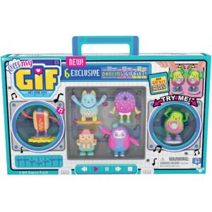 oh! my gif moving collectibles toy with 6 exclusive dancing gifbits, multicolor (24116)