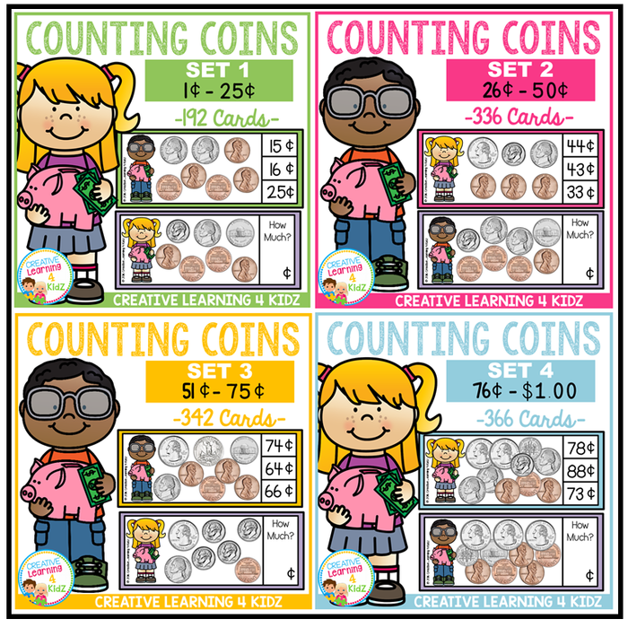 Money Counting Coins Card BUNDLE