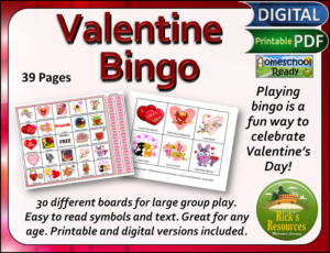 valentine's day bingo print and digital versions