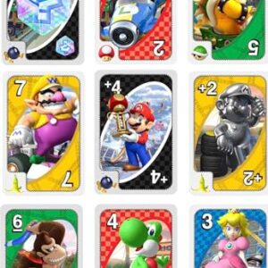 Mattel Games ​UNO Mario Kart Card Game for Kids, Adults, Family and Game Night with Special Rule for 2-10 Players