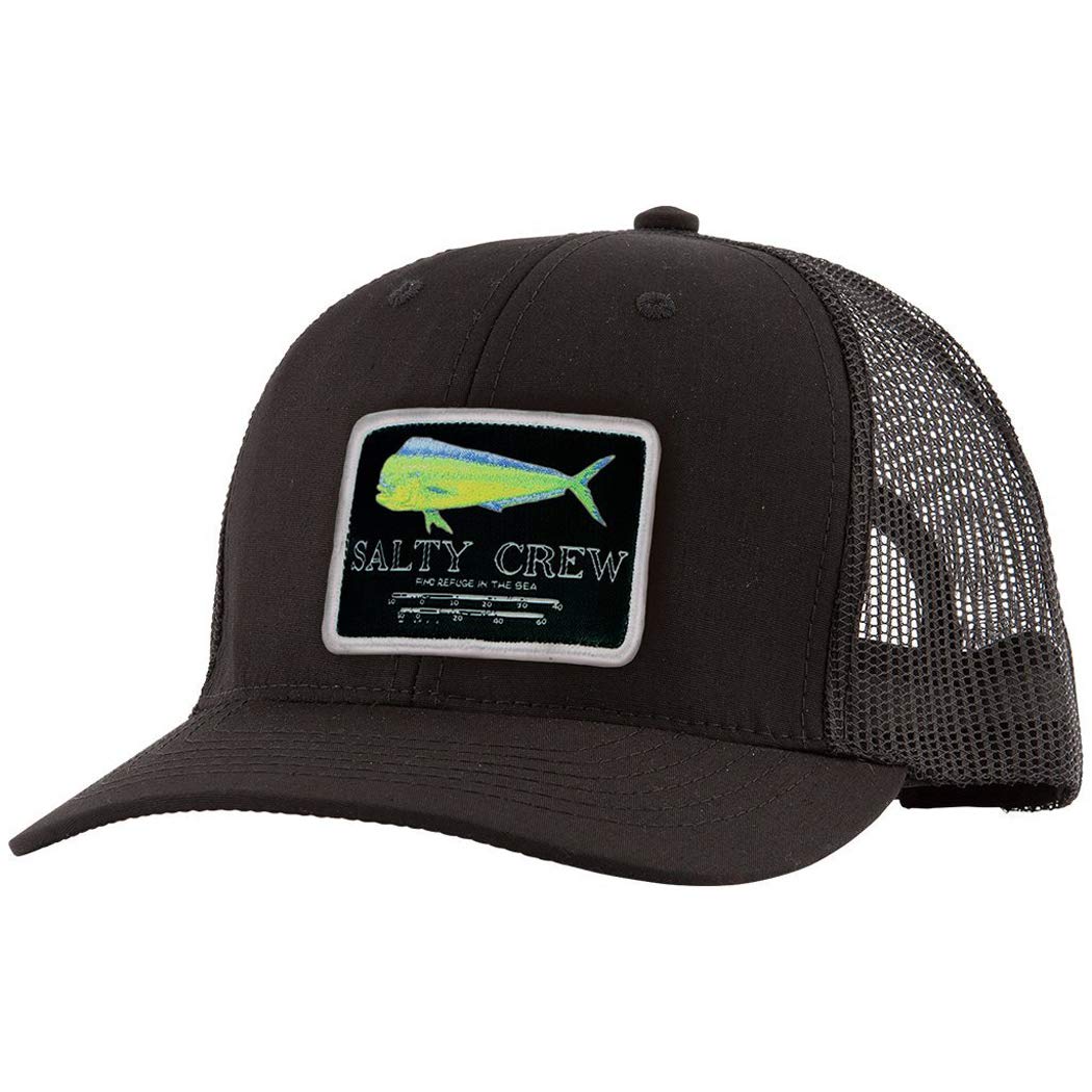 Salty Crew Mahi Mount Retro Trucker Hat Black OS - Baseball Hat Unisex Adjustable for Adults Premium Cotton Hat Outdoor Sports for Men and Women