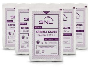 snl sterile krinkle kerlix type 4 1/2" x 4 1/8 yds, latex free, hospital grade bandage roll - pack of 6