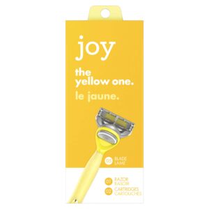 joy razor, handle + 2 razor blade refills (Yellow)