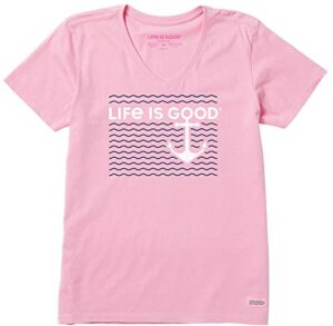 life is good womens crusher, happy pink, x-small