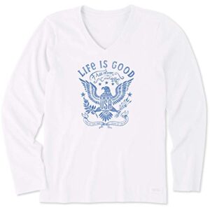 Life is good Womens Crusher, Cloud White, Small