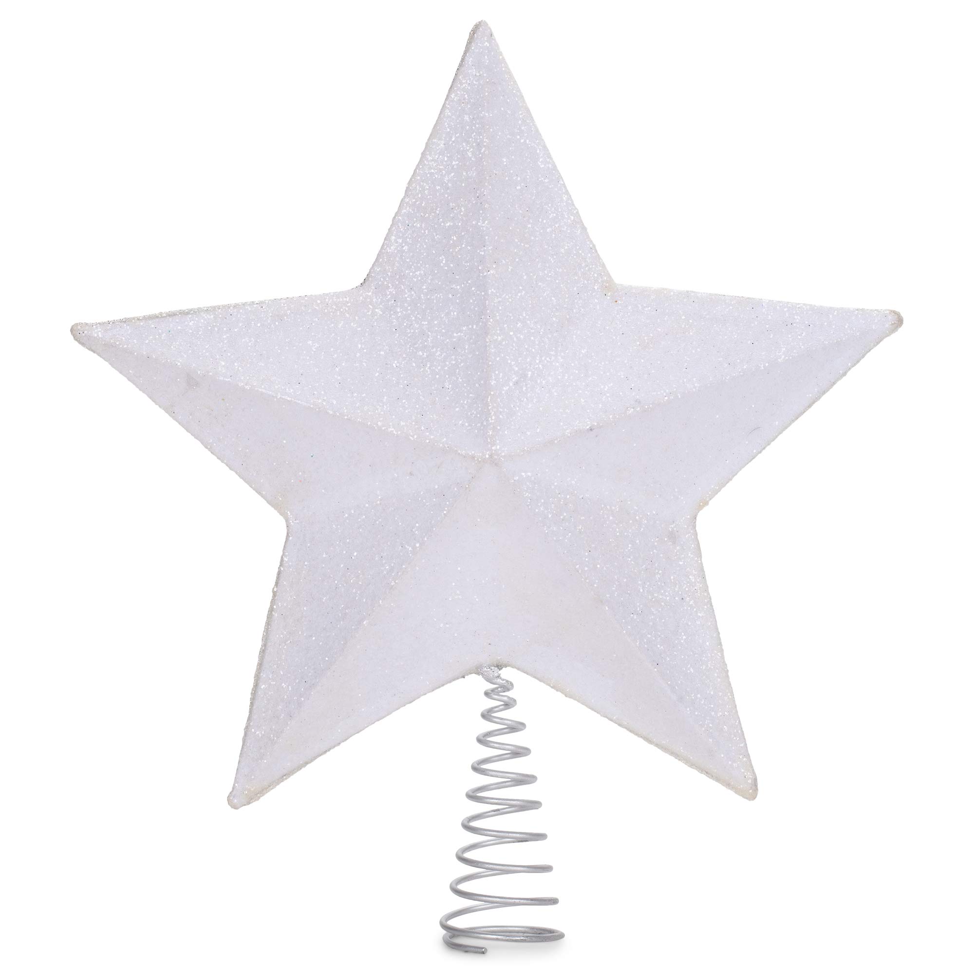 Kurt Adler 13.5-Inch 5-Point White and Silver Star Treetop