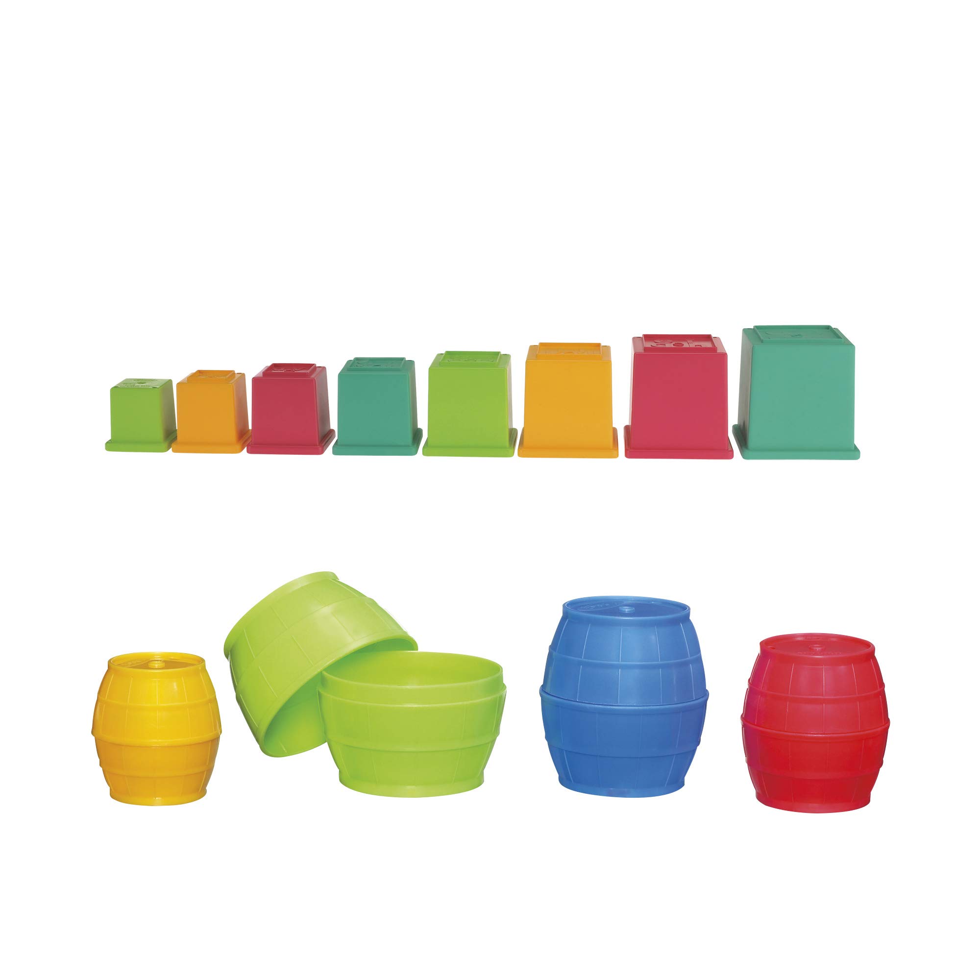 Playskool Stack and Nest Barrels and Blocks Bundle Toy for Babies and Toddlers 1 Year and Up, 16 Piece Set (Amazon Exclusive)