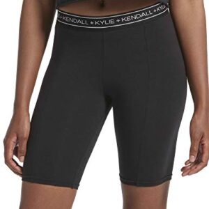 Kendall + Kylie Women's Logo Cotton Bike Short, Black, Extra Large