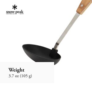 Snow Peak's Nylon Ladle, CS-214, Stainless Steel, Nylon, Bamboo, Made in Japan, Lifetime Product Guarantee, Cooking Utensil