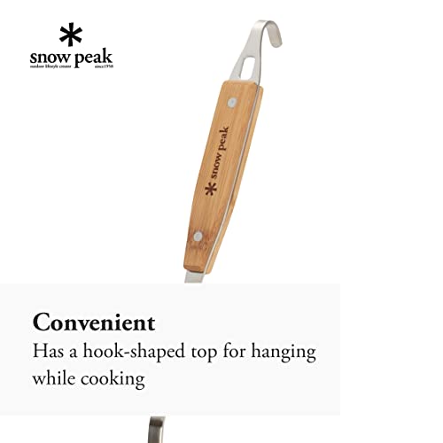 Snow Peak's Nylon Ladle, CS-214, Stainless Steel, Nylon, Bamboo, Made in Japan, Lifetime Product Guarantee, Cooking Utensil