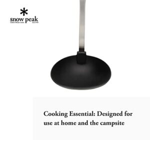 Snow Peak's Nylon Ladle, CS-214, Stainless Steel, Nylon, Bamboo, Made in Japan, Lifetime Product Guarantee, Cooking Utensil