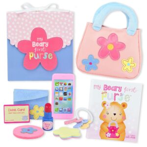 tickle & main my beary first purse, 9-piece gift set includes purse, storybook, and accessories for toddlers ages 1-4 years old