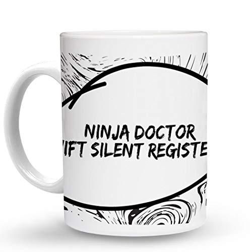 Makoroni - NINJA DOCTOR SWIFT SILENT REGISTERED Paramedic - 11 Oz. Unique Ceramic Coffee Cup, Coffee Mug