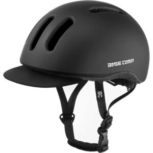base camp adult bike helmet for men women cycling helmet with removable visor & pads for urban commuter adjustable m size