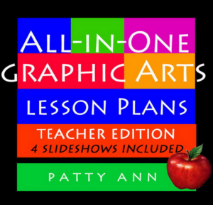 graphic arts design ~ 5 lesson resources bundled! *all-in-one curricula book & 4 slideshows: *thumbnail sketches *mock ups *project charters *marketing & branding