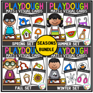 playdough mats visual cards: seasons set