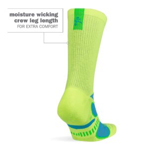 Balega Ultralight Lightweight Performance Crew Athletic Running Socks for Men and Women (1 Pair), Neon Lime, Medium