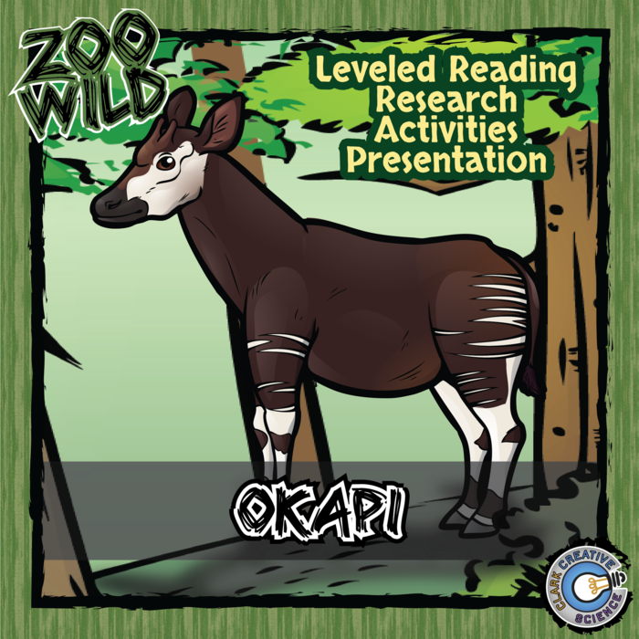 Okapi - 15 Zoo Wild Resources - Leveled Reading, Slides & Activities