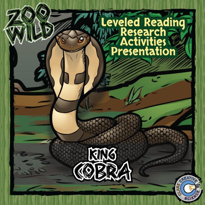 King Cobra - 15 Zoo Wild Resources - Leveled Reading, Slides & Activities