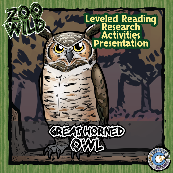 Great Horned Owl - 15 Zoo Wild Resources - Leveled Reading, Slides & Activities