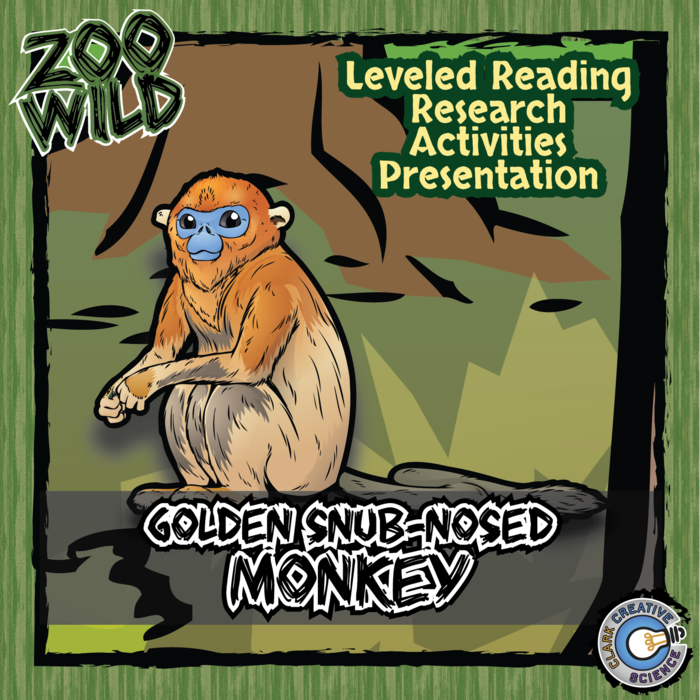 Snub-Nosed Monkey - 15 Zoo Wild Resources - Leveled Reading, Slides & Activities