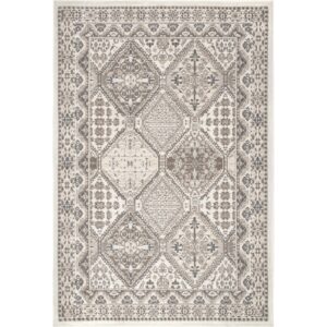 nuLOOM 2x3 Becca Traditional Tiled Area Rug, Beige, Faded Transitional Design, Stain Resistant, For Bedroom, Dining Room, Living Room, Hallway, Office, Kitchen, Entryway