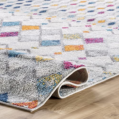 nuLOOM Oval 5x8 Moroccan Blythe Area Rug, Multicolor, Faded Bohemian Design, Stain Resistant, For Bedroom, Dining Room, Living Room, Hallway, Office, Kitchen, Entryway