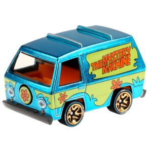 hot wheels id vehicle, 1:64 scale the mystery machine vehicle with embedded nfc chip, world race collection, physical and digital play for ages 8 years and older