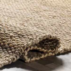 nuLOOM Hailey Hand Woven Jute Area Rug, 6' Square, Natural