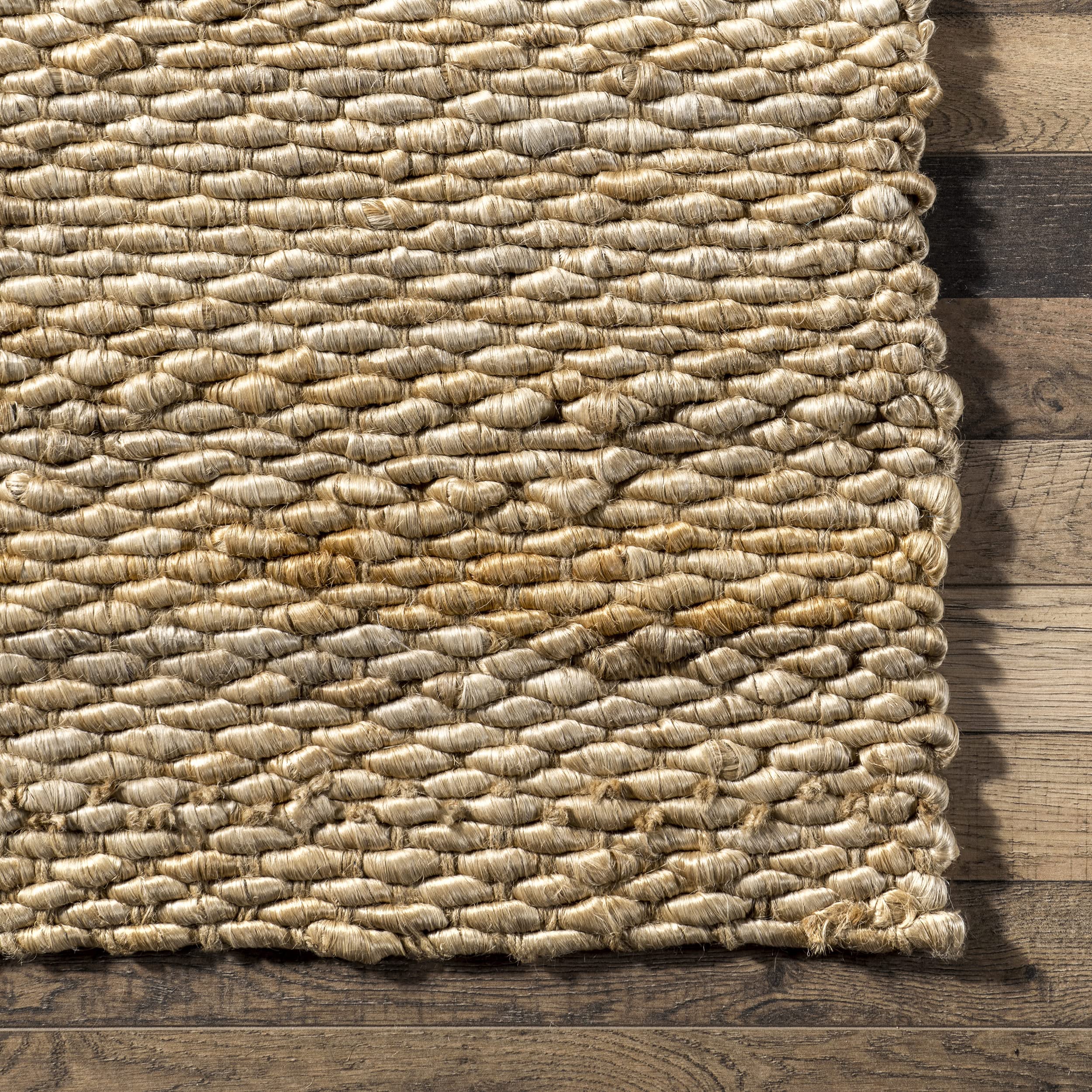 nuLOOM Hailey Hand Woven Jute Area Rug, 6' Square, Natural