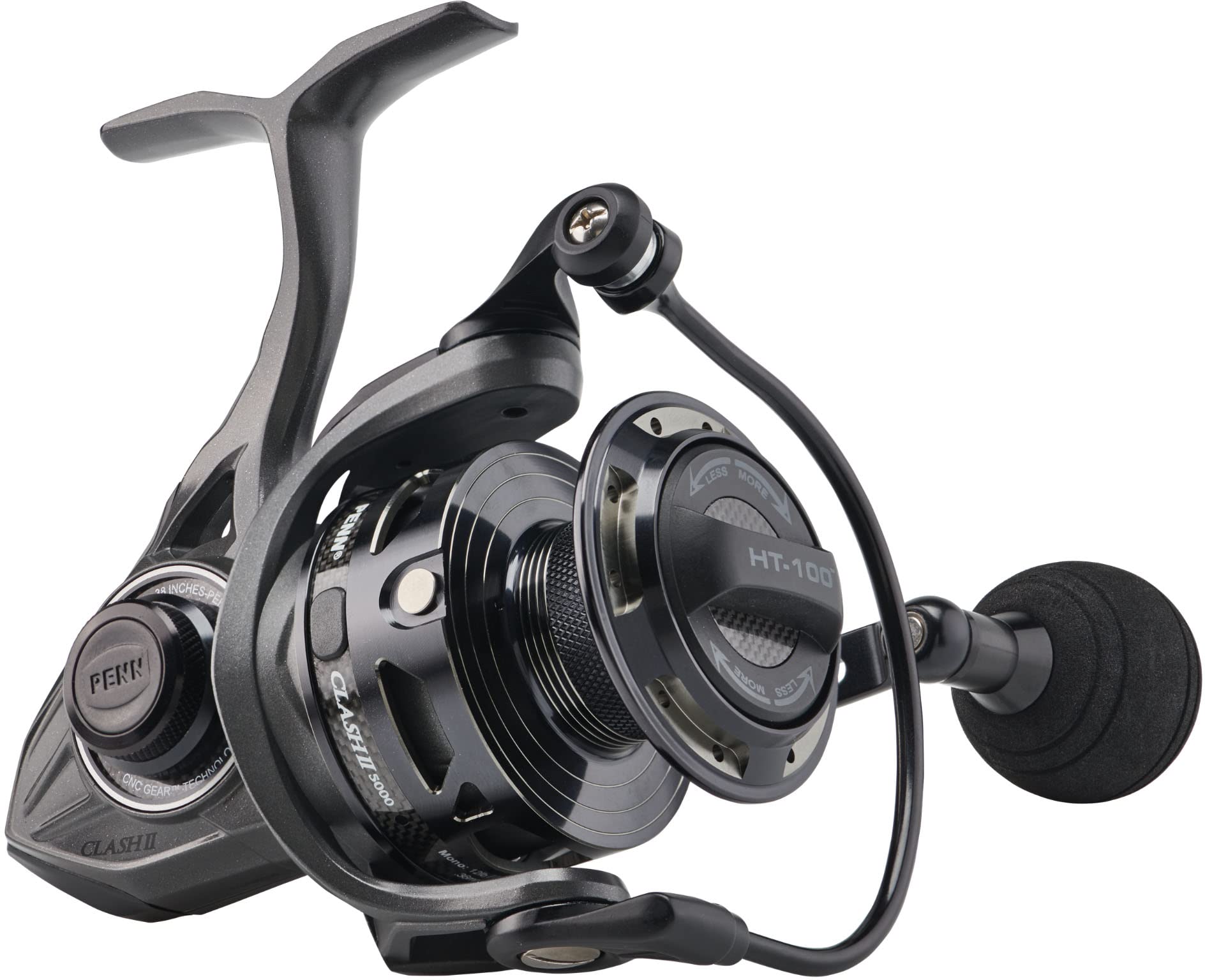 PENN Clash II Spinning Fishing Reel , Grey/Black, 5000