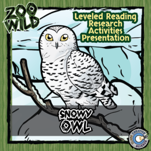 snowy owl - 15 zoo wild resources - leveled reading, slides & activities