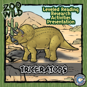 triceratops - 15 zoo wild resources - leveled reading, slides & activities