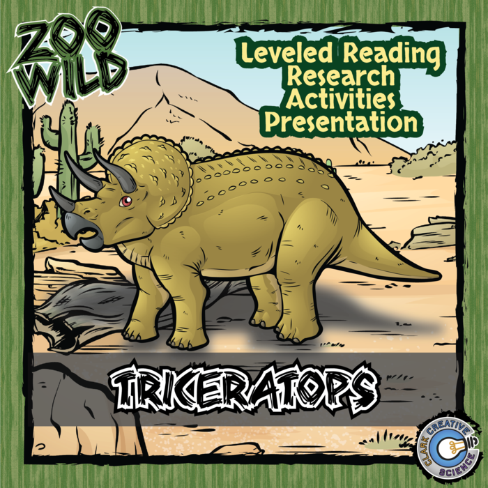 Triceratops - 15 Zoo Wild Resources - Leveled Reading, Slides & Activities