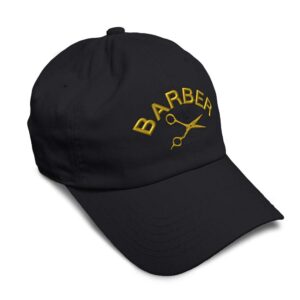 speedy pros soft baseball cap barber gold embroidery hairdresser saloon twill cotton occupation dad hats for men & women black design only