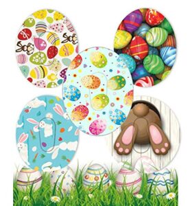 dexcom g6 easter theme precut adhesive patches, 5 pack. split backing.