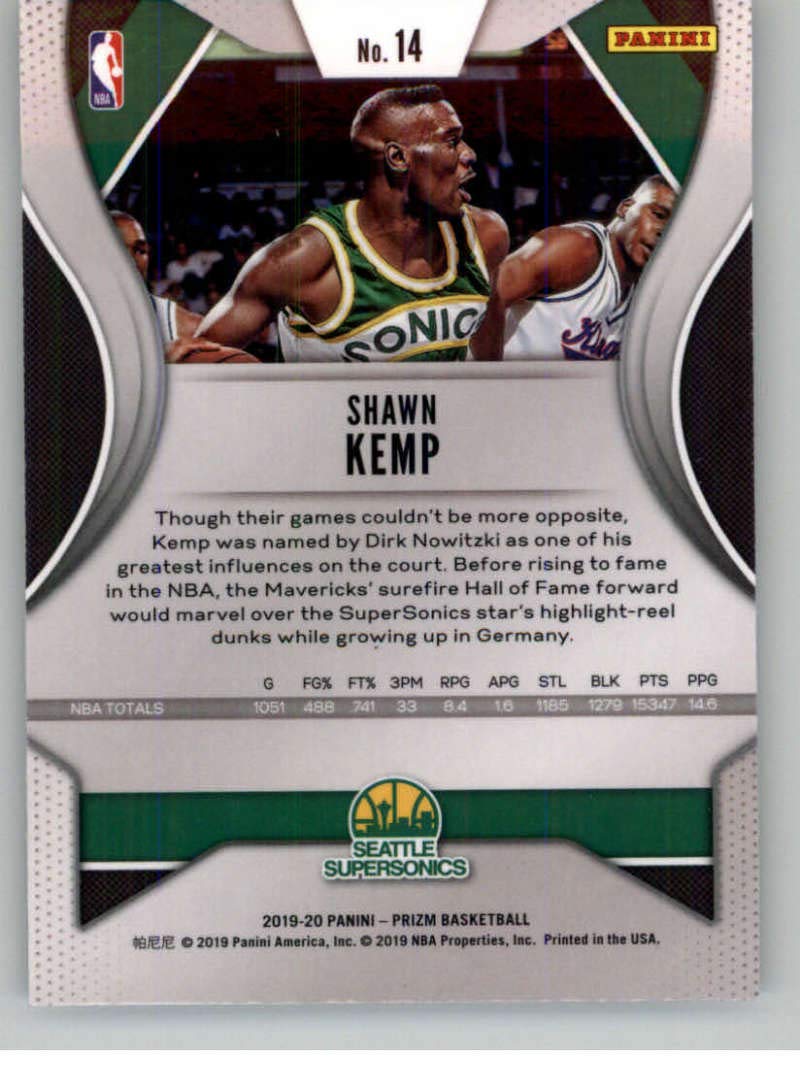 2019-20 Panini Prizm #14 Shawn Kemp Seattle Supersonics NBA Basketball Trading Card